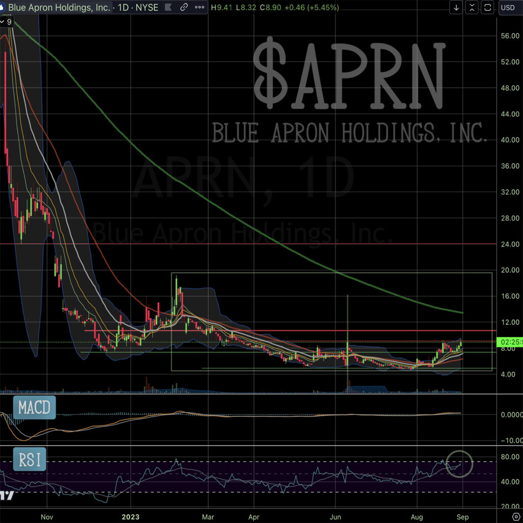 Stock Chart Analysis: Blue Apron Holdings, Inc (Ticker: APRN)